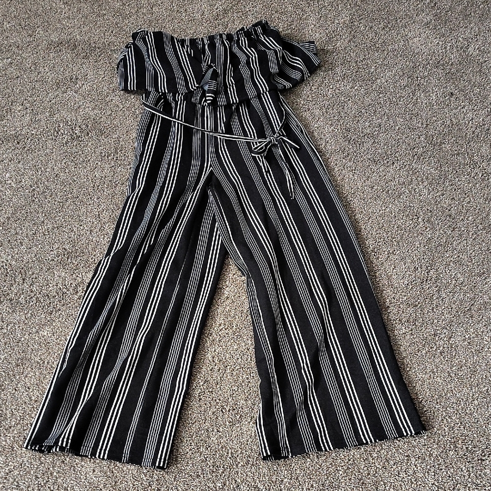 Striped Black and White Jumpsuit